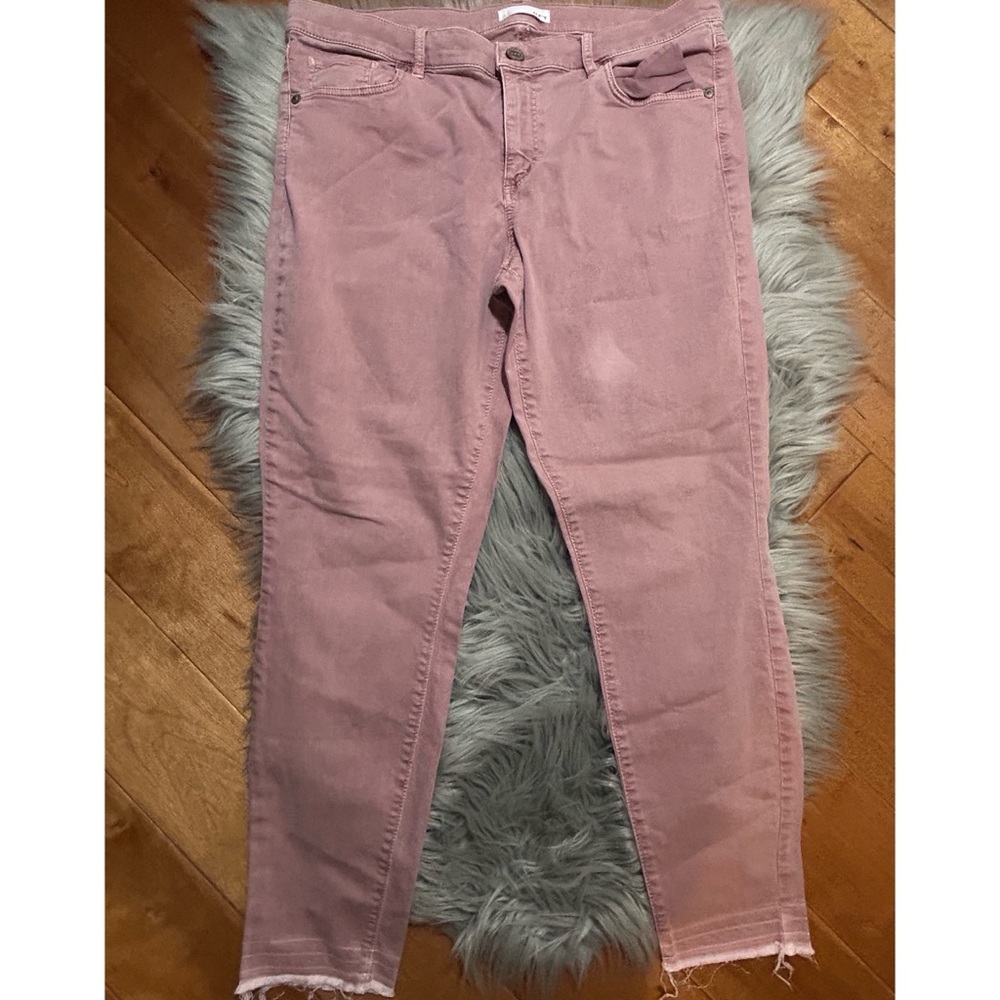 LOFT Mauve Modern Skinny Raw Hem Jeans Size 31/12 - Picture 2 of 5
